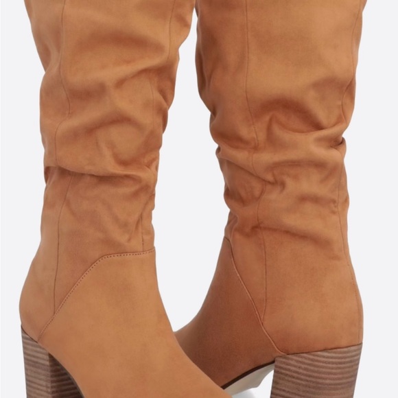 Tan faux suede Tariq Tall Shaft Bootie, Size 8 - Picture 2 of 2